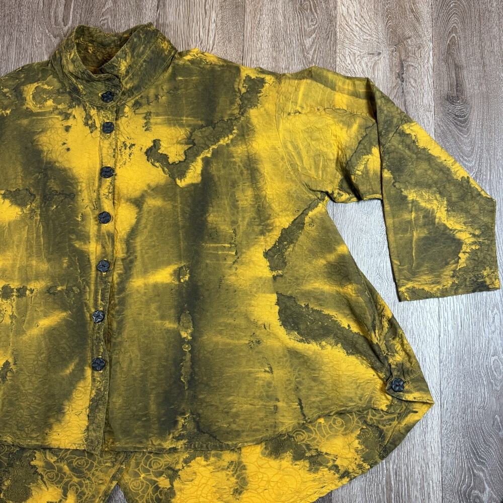 Dress to Kill LagenLook One Size Art to Wear Tie Dye Button Up Top - Picture 3 of 12